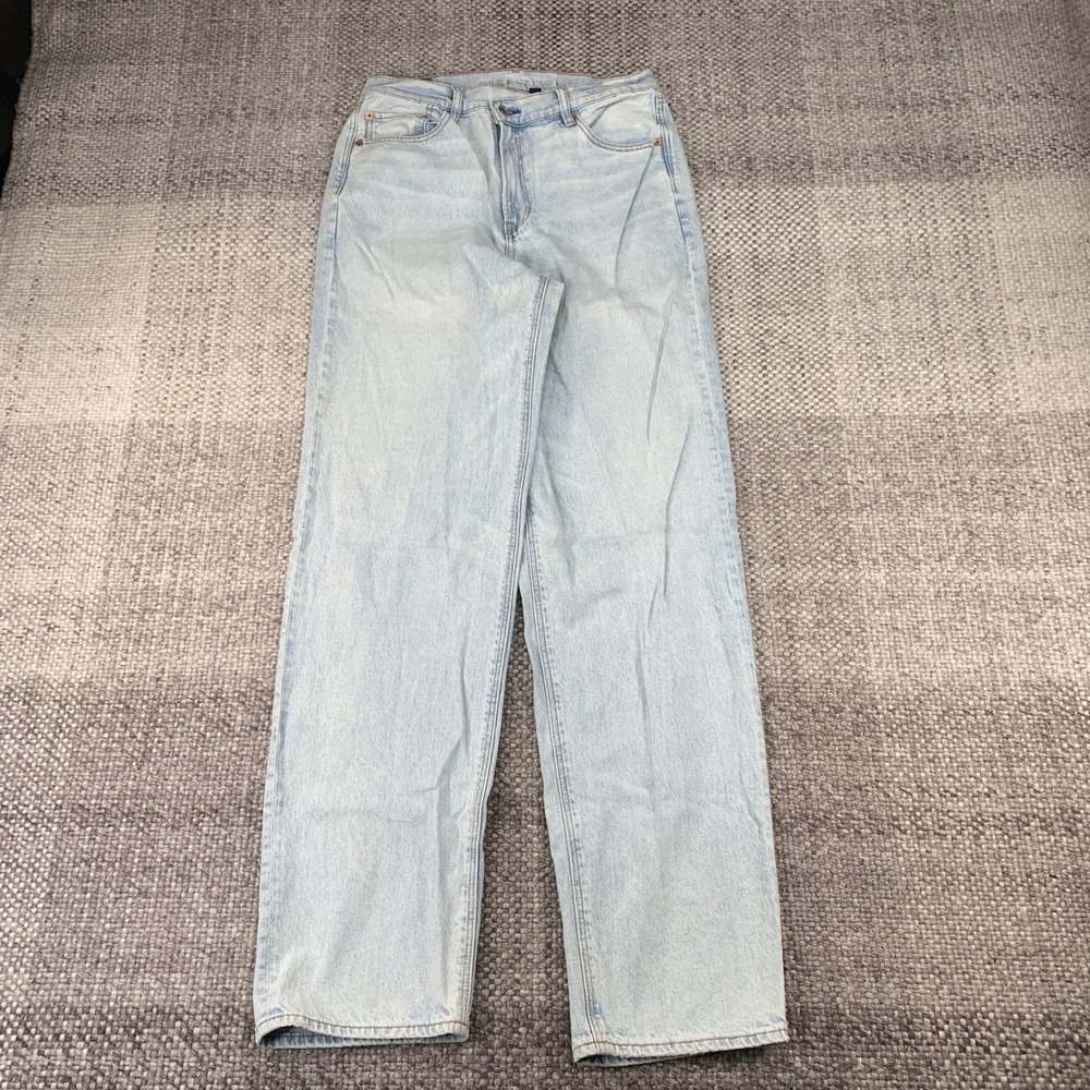 American Eagle Jeans Womens 12 X-Long Light Wash Highest Rise Baggy Straight